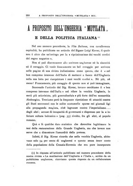 Vita italiana rassegna mensile di politica interna, estera, coloniale e di emigrazione