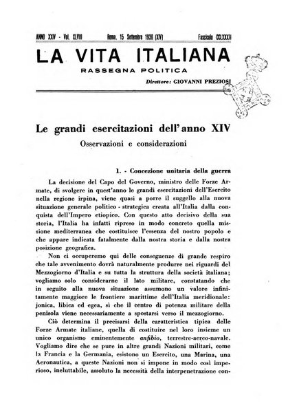 Vita italiana rassegna mensile di politica interna, estera, coloniale e di emigrazione