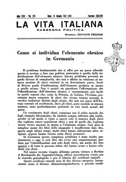 Vita italiana rassegna mensile di politica interna, estera, coloniale e di emigrazione