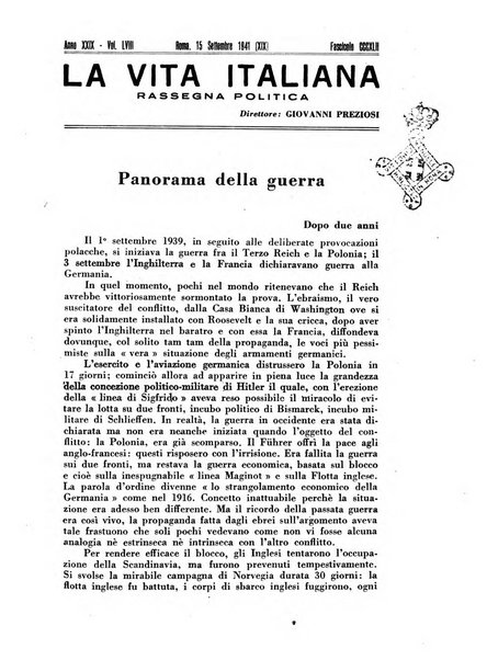 Vita italiana rassegna mensile di politica interna, estera, coloniale e di emigrazione