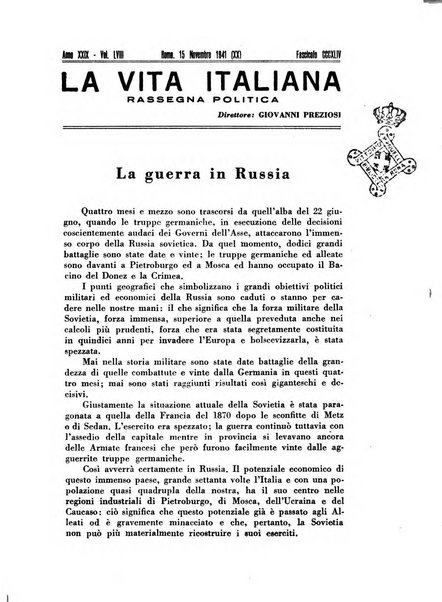 Vita italiana rassegna mensile di politica interna, estera, coloniale e di emigrazione