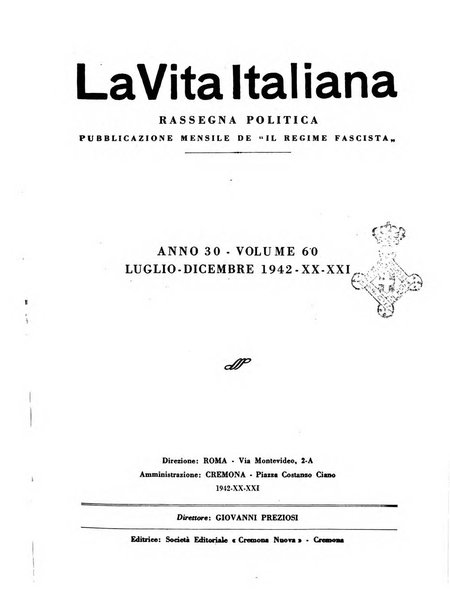 Vita italiana rassegna mensile di politica interna, estera, coloniale e di emigrazione