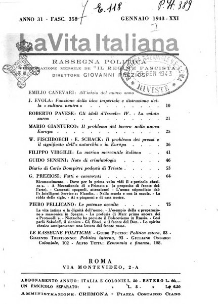 Vita italiana rassegna mensile di politica interna, estera, coloniale e di emigrazione