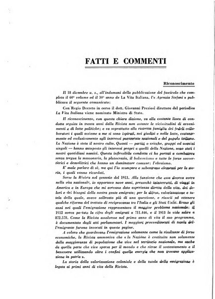 Vita italiana rassegna mensile di politica interna, estera, coloniale e di emigrazione