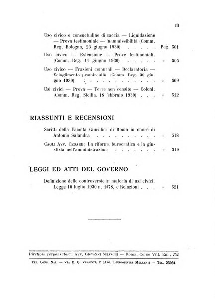 Rivista dei demani, acque, miniere, usi civici