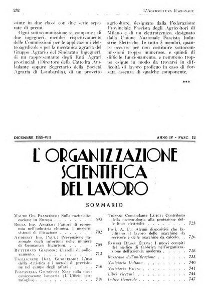 L'agricoltura razionale rivista dell'Ente nazionale italiano per l'organizzazione scientifica del lavoro