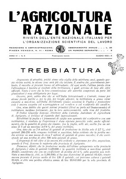 L'agricoltura razionale rivista dell'Ente nazionale italiano per l'organizzazione scientifica del lavoro