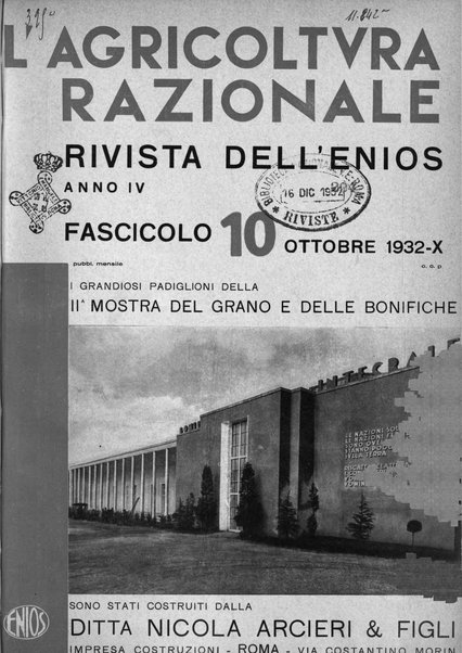 L'agricoltura razionale rivista dell'Ente nazionale italiano per l'organizzazione scientifica del lavoro