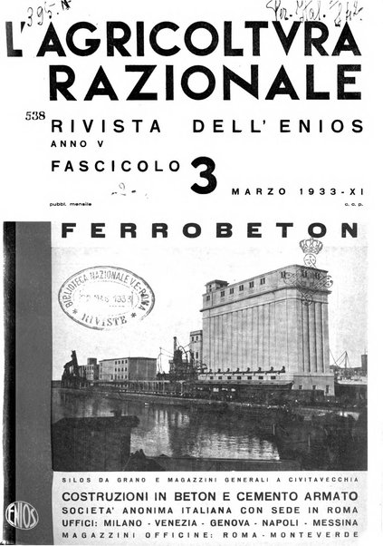 L'agricoltura razionale rivista dell'Ente nazionale italiano per l'organizzazione scientifica del lavoro