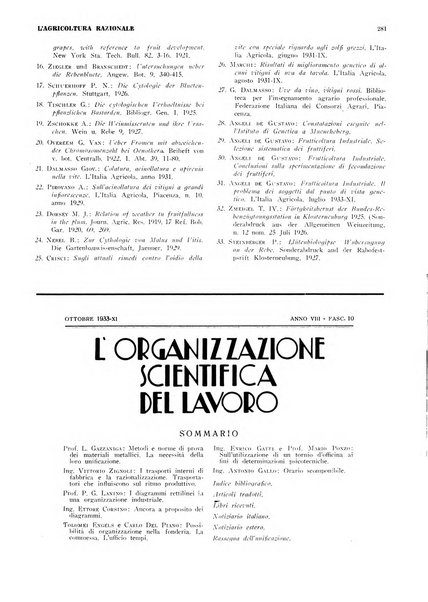 L'agricoltura razionale rivista dell'Ente nazionale italiano per l'organizzazione scientifica del lavoro