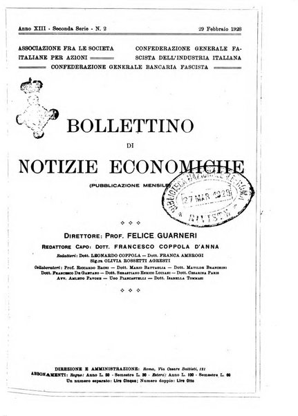 Bollettino di notizie economiche