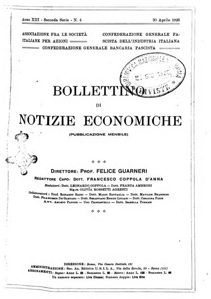 Bollettino di notizie economiche