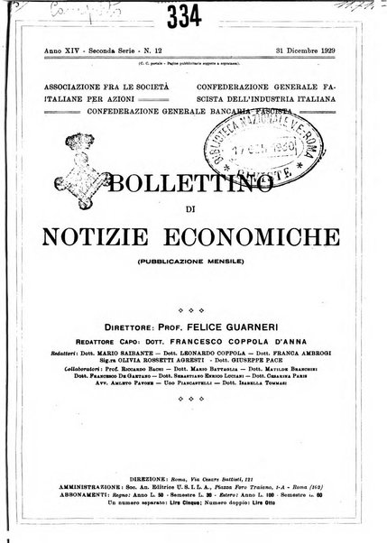 Bollettino di notizie economiche