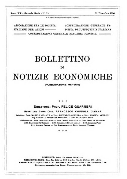 Bollettino di notizie economiche