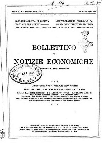 Bollettino di notizie economiche