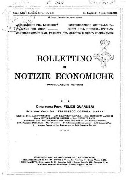 Bollettino di notizie economiche