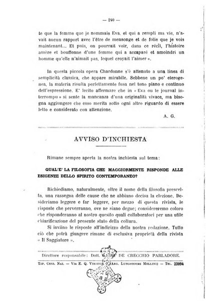 Il saggiatore pubblicazione di critica e di filosofia