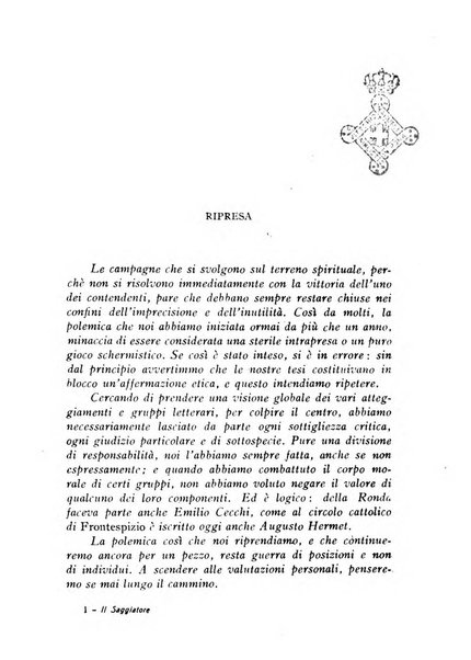 Il saggiatore pubblicazione di critica e di filosofia