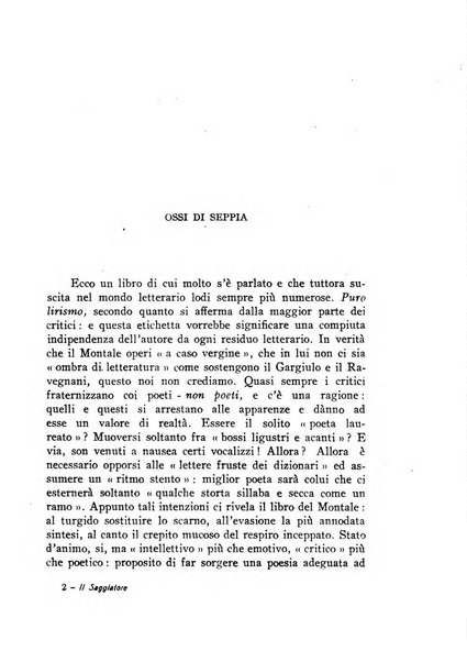 Il saggiatore pubblicazione di critica e di filosofia