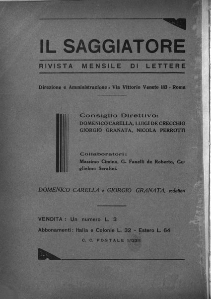 Il saggiatore pubblicazione di critica e di filosofia