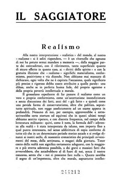 Il saggiatore pubblicazione di critica e di filosofia