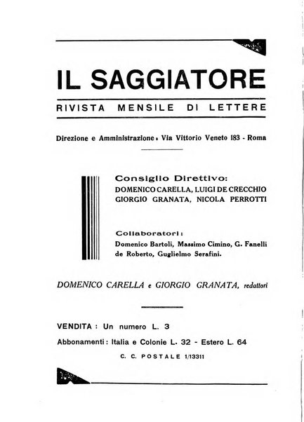 Il saggiatore pubblicazione di critica e di filosofia