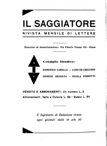 Il saggiatore pubblicazione di critica e di filosofia