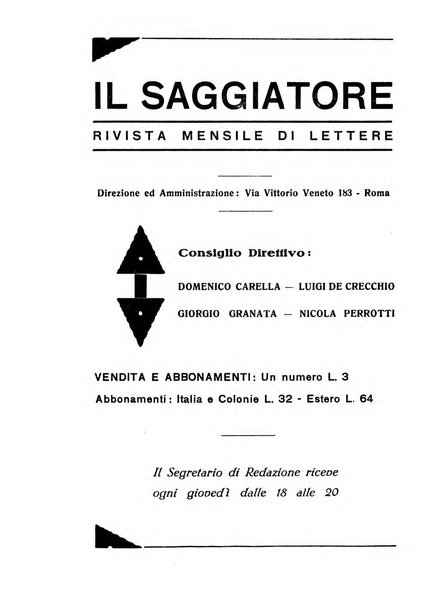 Il saggiatore pubblicazione di critica e di filosofia