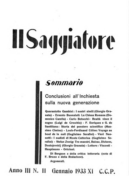 Il saggiatore pubblicazione di critica e di filosofia