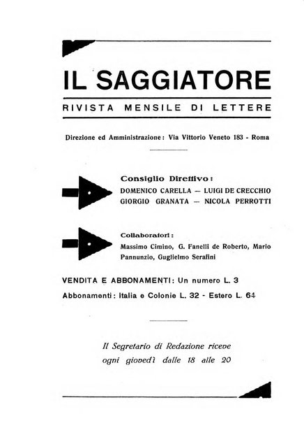 Il saggiatore pubblicazione di critica e di filosofia