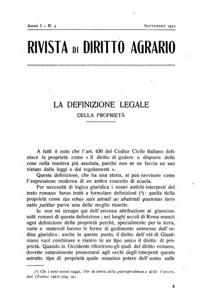 Rivista di diritto agrario organo dell'Osservatorio italiano di diritto agrario