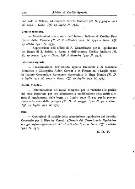 Rivista di diritto agrario organo dell'Osservatorio italiano di diritto agrario