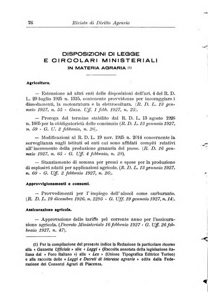 Rivista di diritto agrario organo dell'Osservatorio italiano di diritto agrario