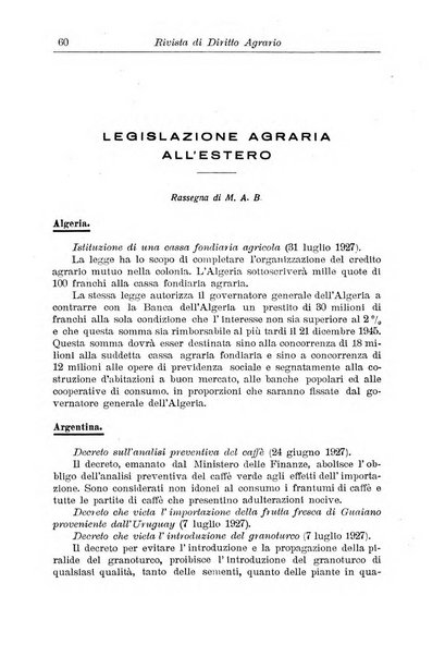 Rivista di diritto agrario organo dell'Osservatorio italiano di diritto agrario