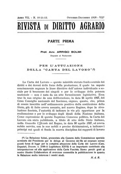 Rivista di diritto agrario organo dell'Osservatorio italiano di diritto agrario