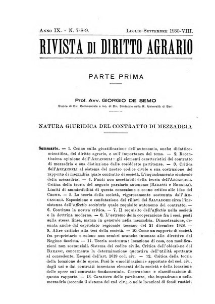 Rivista di diritto agrario organo dell'Osservatorio italiano di diritto agrario