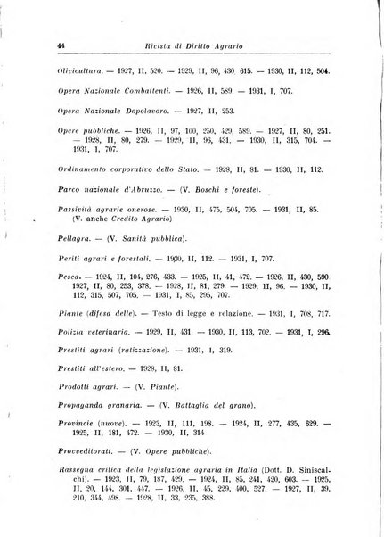 Rivista di diritto agrario organo dell'Osservatorio italiano di diritto agrario