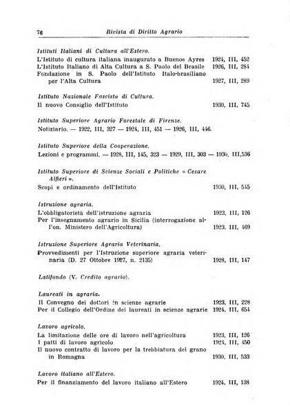 Rivista di diritto agrario organo dell'Osservatorio italiano di diritto agrario