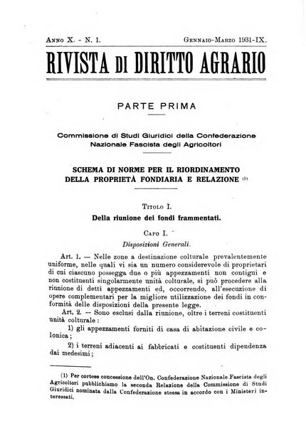 Rivista di diritto agrario organo dell'Osservatorio italiano di diritto agrario