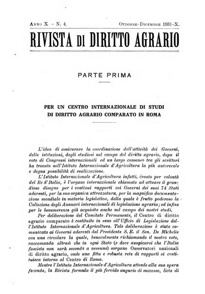 Rivista di diritto agrario organo dell'Osservatorio italiano di diritto agrario