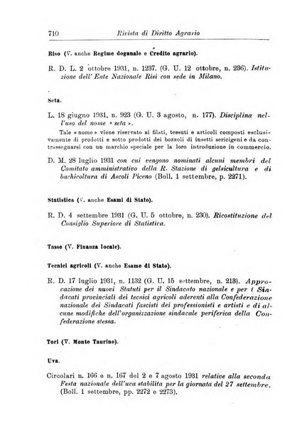 Rivista di diritto agrario organo dell'Osservatorio italiano di diritto agrario