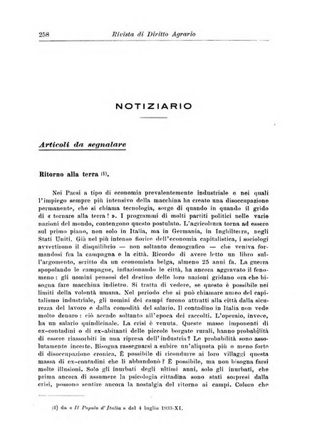 Rivista di diritto agrario organo dell'Osservatorio italiano di diritto agrario