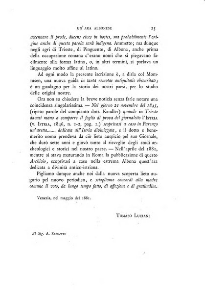 Archivio storico per Trieste l'Istria ed il Trentino