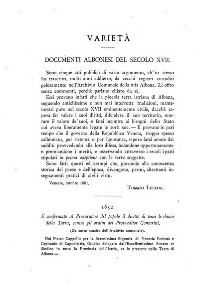 Archivio storico per Trieste l'Istria ed il Trentino