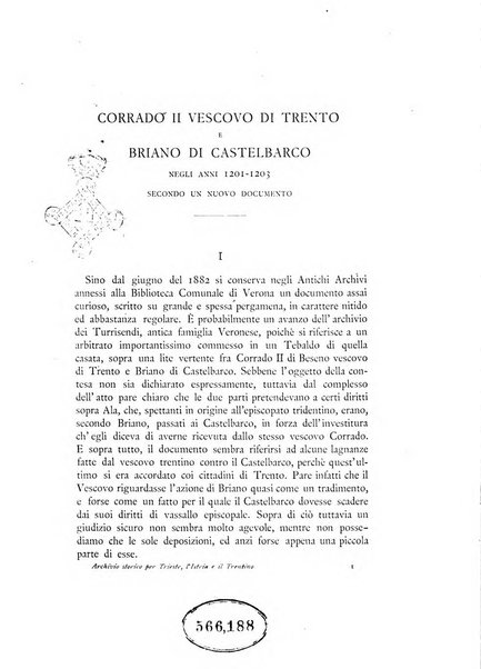 Archivio storico per Trieste l'Istria ed il Trentino