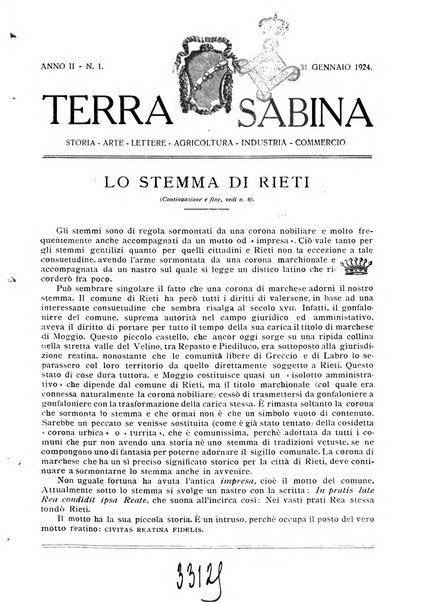 Terra Sabina storia, arte, lettere, agricoltura, industria, commercio