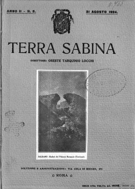 Terra Sabina storia, arte, lettere, agricoltura, industria, commercio