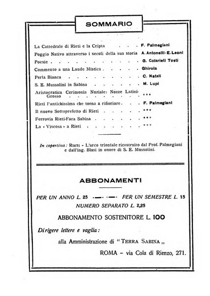 Terra Sabina storia, arte, lettere, agricoltura, industria, commercio