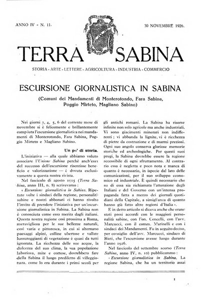 Terra Sabina storia, arte, lettere, agricoltura, industria, commercio