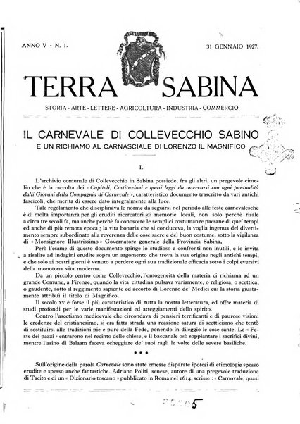 Terra Sabina storia, arte, lettere, agricoltura, industria, commercio